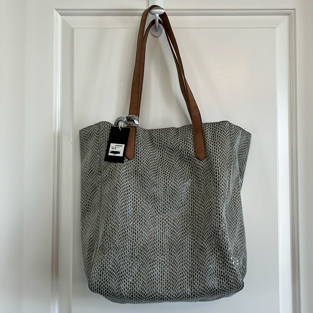 NWT Joy Susan python print green tote